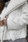Finnick Luxury Faux Fur Waterfall Jacket French Ivory /50 =